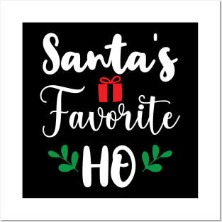 Santa's Favorite Ho, Xmas Christmas Gifts Posters and Art